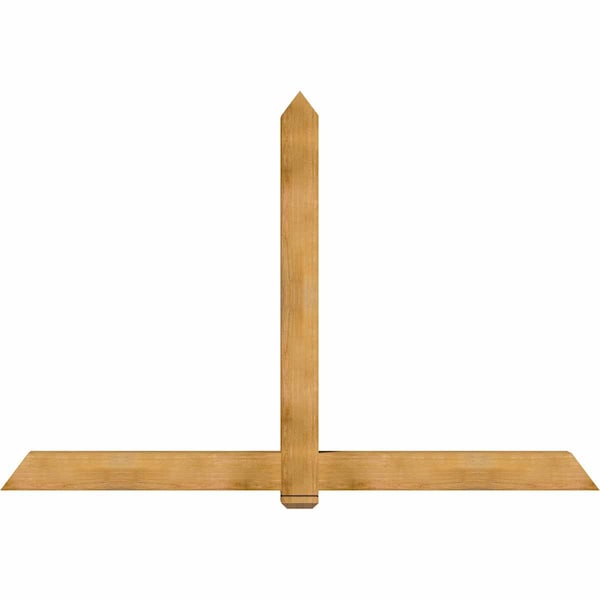 Ekena Millwork Eugene Rough Sawn Timber Gable Bracket, Western Red Cedar, 96"W x 64"H x 6"D x 6"F, 16/12 Pitch GBW096X64X0606EUG00RWR - main